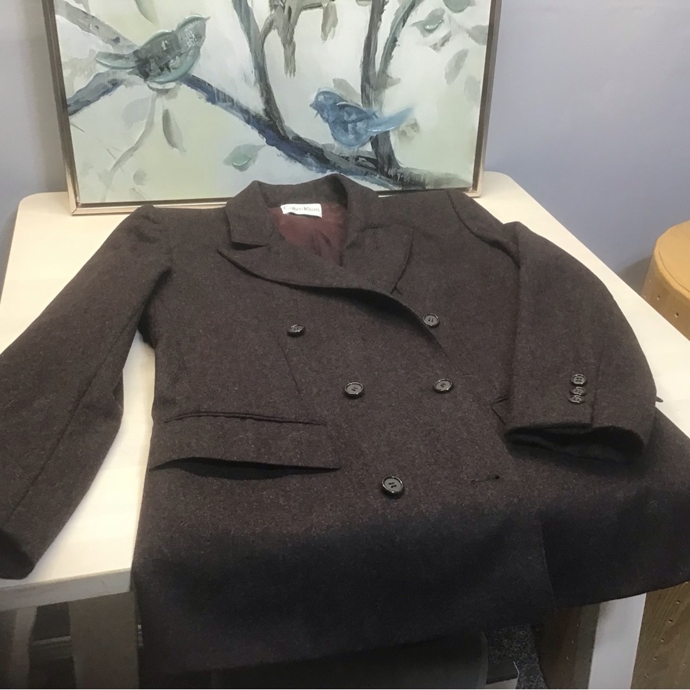 Vintage Calvin Klein Women’s Wool  Chocolate Brown Blazer EUC